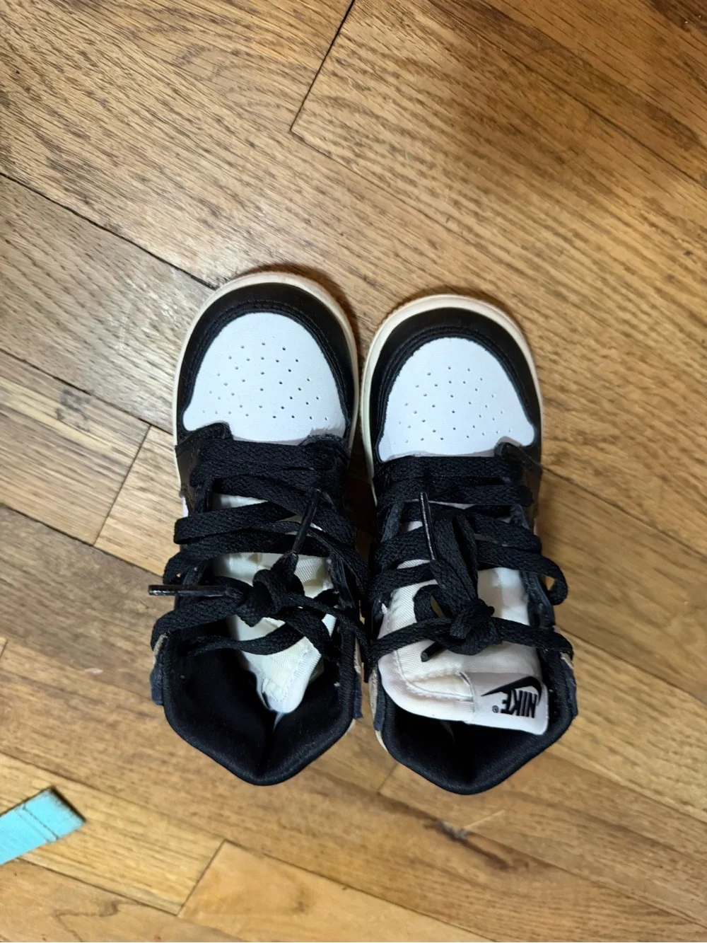 Nike Kids' High-Top Sneakers in White, Red & Black